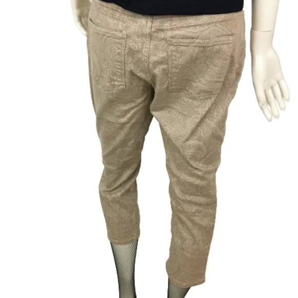 Talbots Pants Cropped Tan Paisley Pattern Size 10P SKU 000327-5 - Picture 2 of 4